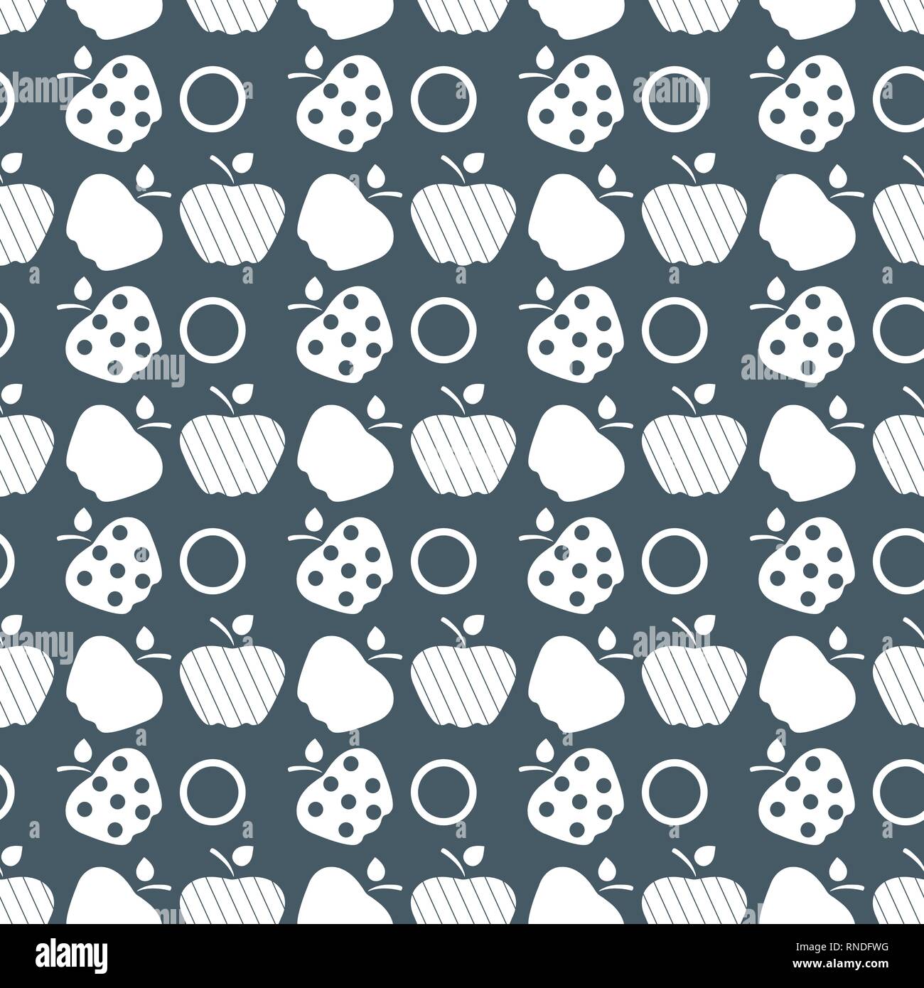 Seamless pattern with apples. Vector illustration with apple and leaf ...