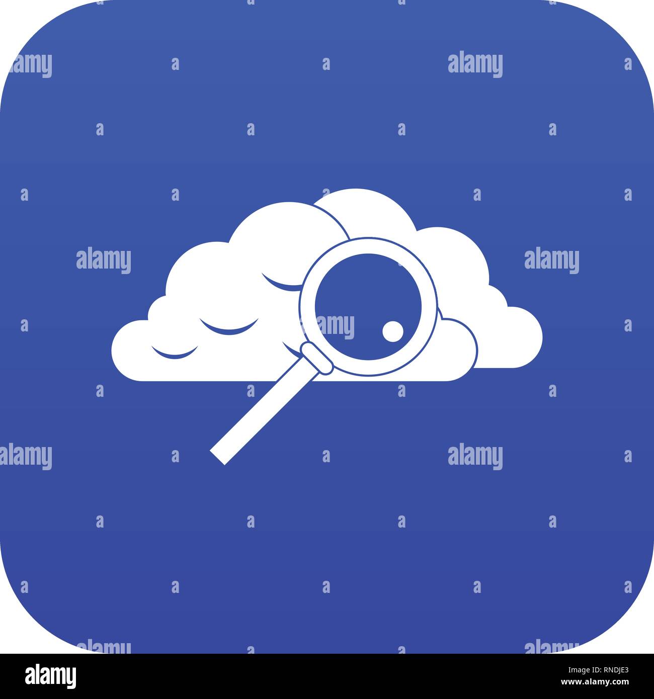 Cloud with magnifying glass icon digital blue Stock Vector Image & Art ...