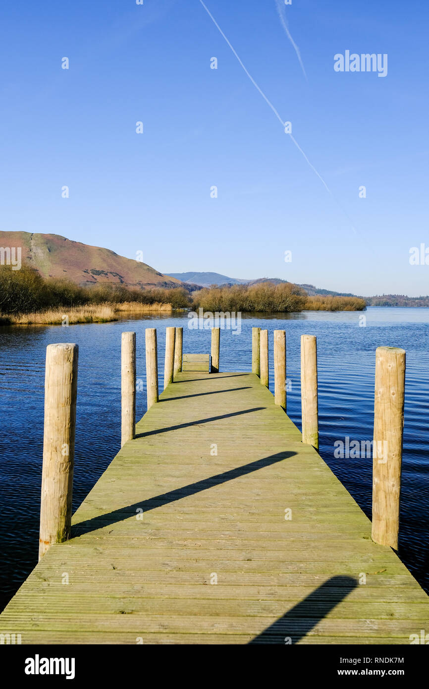 Lodore Jetty on Derwent Water Stock Photo Alamy