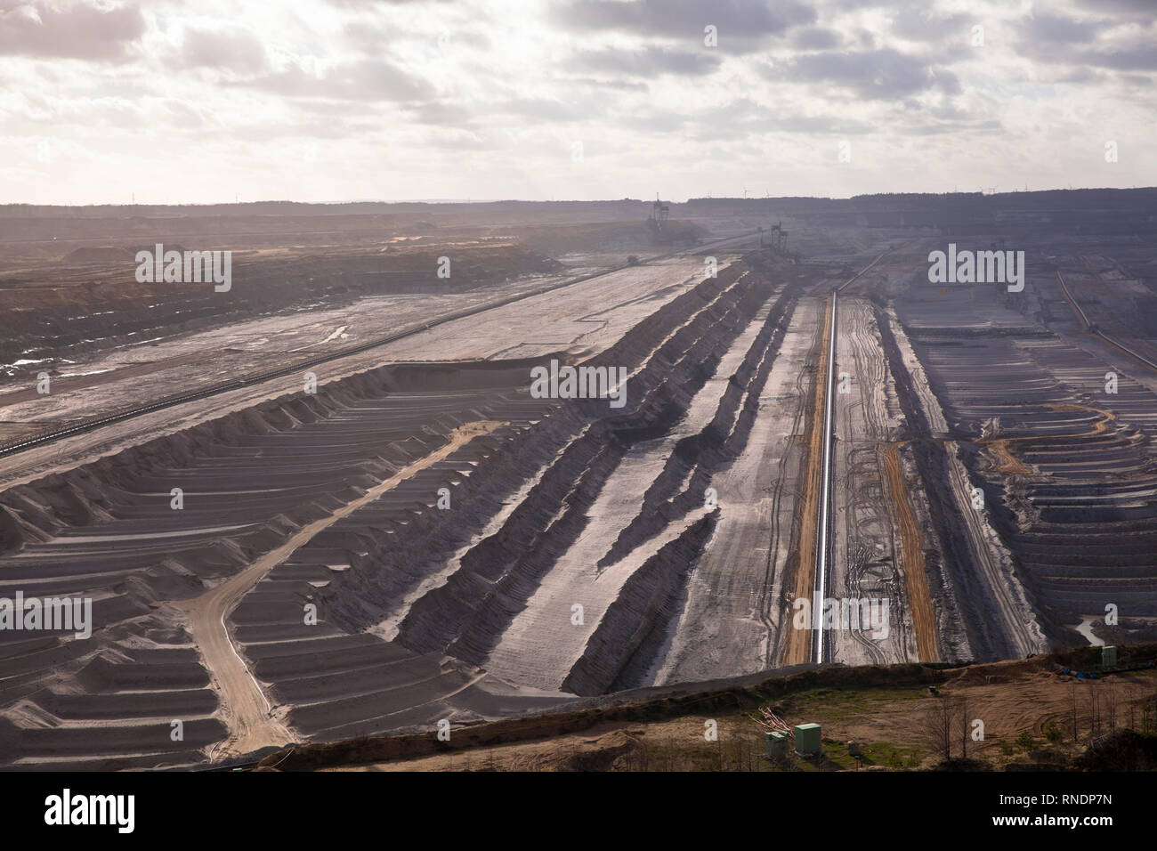 brown coal opencast mining Hambach, operated by RWE Power AG, Germany ...