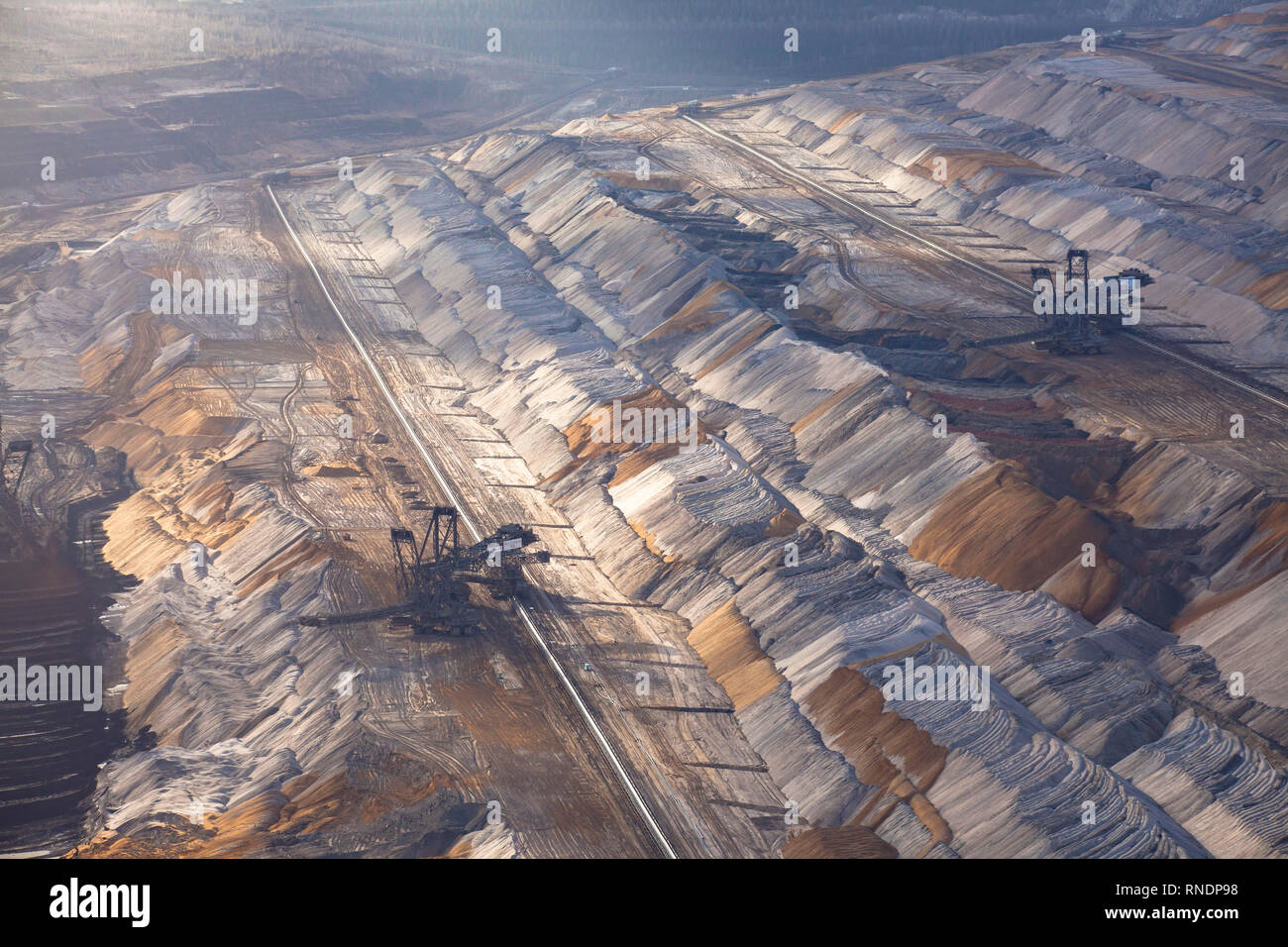 brown coal opencast mining Hambach, operated by RWE Power AG, Germany ...