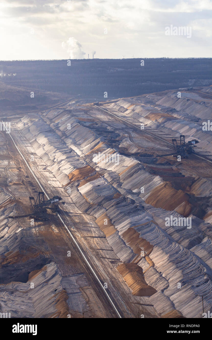 brown coal opencast mining Hambach, operated by RWE Power AG, Germany ...