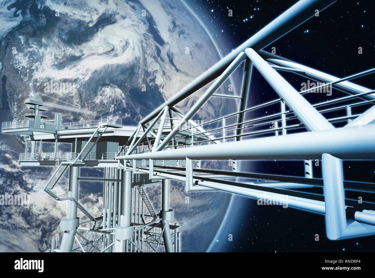 3d Rendering Futuristic Space Shuttle Structure Background