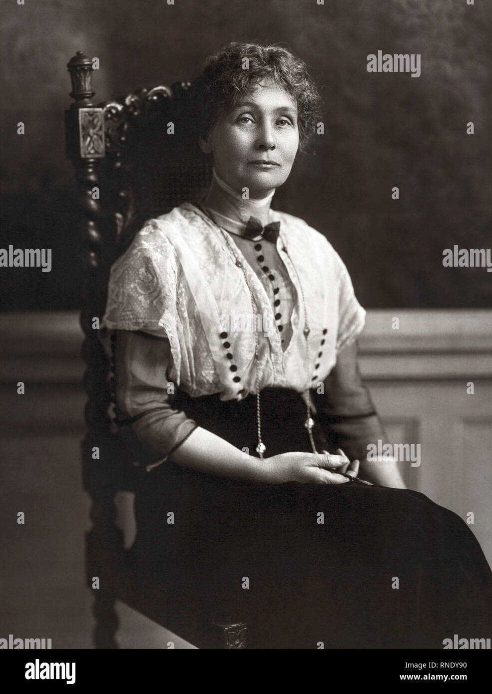 Emmeline Pankhurst portrait by Matzene, Chicago, photograph, 1913 Stock Photo