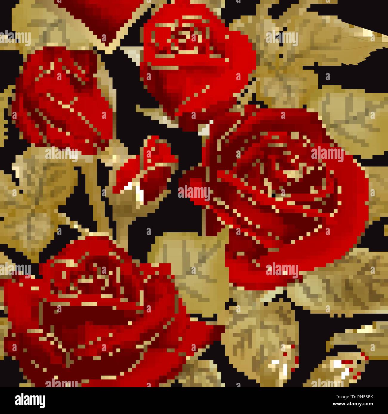 Hãy thưởng thức cảm giác thanh lịch và đẳng cấp với hoa hồng đỏ trong một họa tiết đơn giản nhưng thú vị. Mẫu này với nền đen tạo ra sự tương phản ấn tượng giữa những bông hoa và phần còn lại. Trong một phòng trưng bày, nó sẽ là tâm điểm thu hút mọi ánh nhìn.