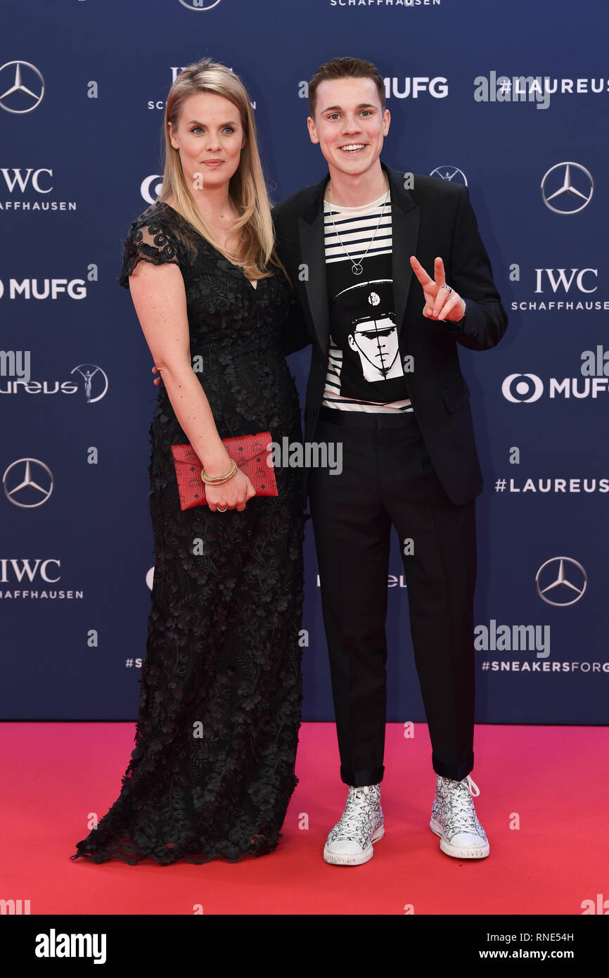 Monaco Monaco 18th Feb 19 Monaco 18th Feb 19 Felix Jaehn Dj R With Bettina Fetzer Head Of Global Communications Mercedes Benz Cars L Ges Sports General Laureus World Sports Awards 19 18 02 19 Sports Laureus
