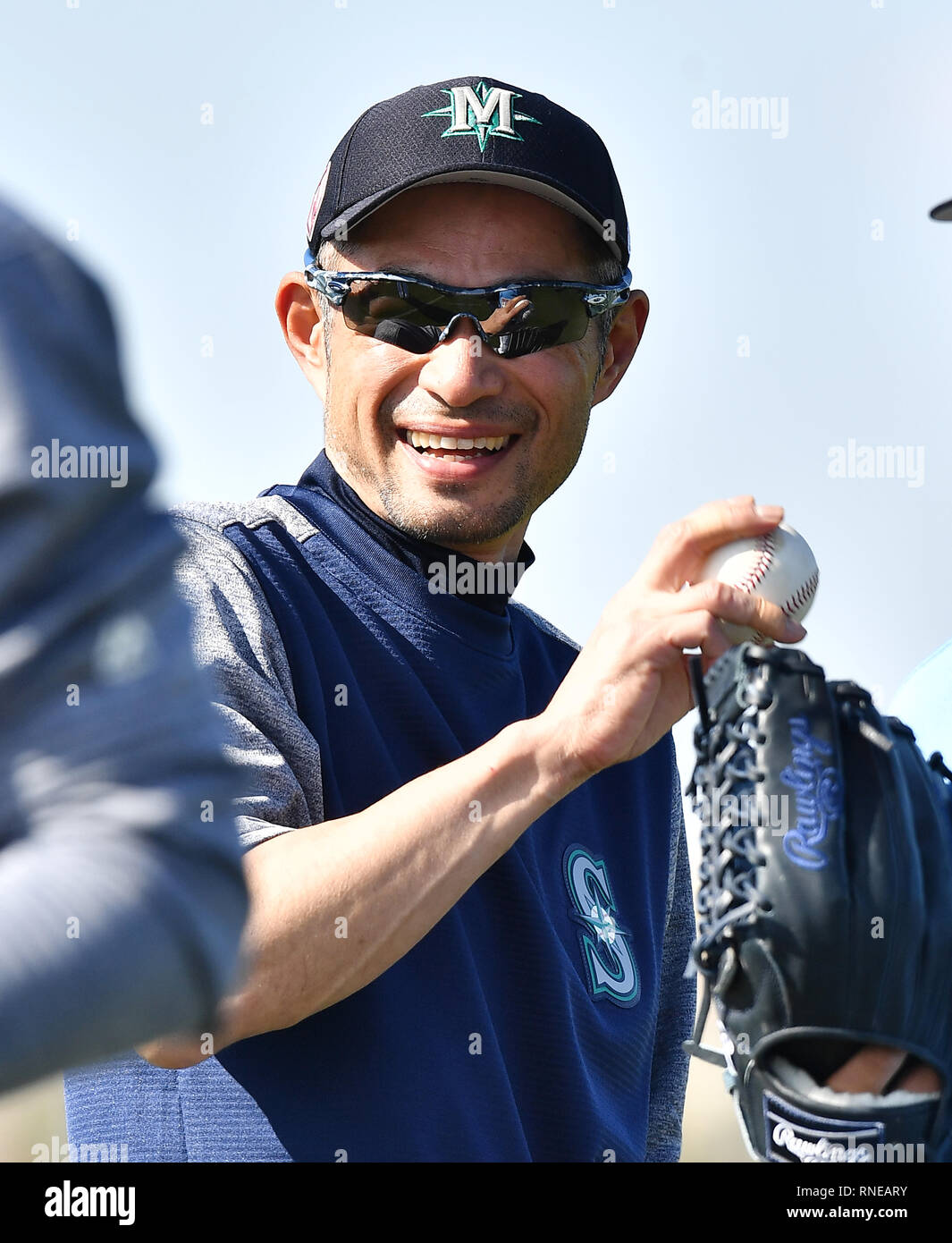 Ichiro Suzuki of the Seattle Mariners during a spring training camp at