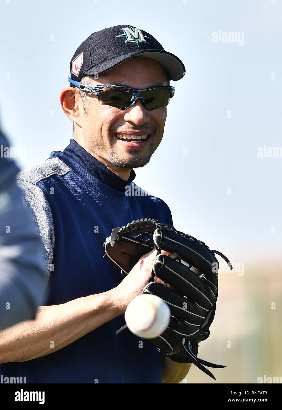 Ichiro Suzuki of the Seattle Mariners during a spring training camp at