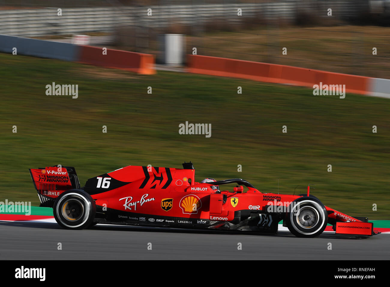 Barcelona, Spain. 19th February, 2019. Charles Leclerc from Monaco