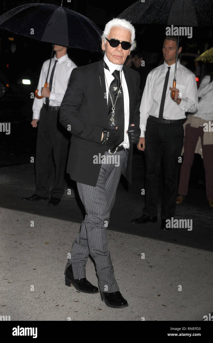 Karl Lagerfeld arriving to The Museum of Modern Art's 4th Annual Film Benefit honoring Pedro Almodovar in New York City. November 15, 2011. © mpi01/MediaPunch Inc. Stock Photo