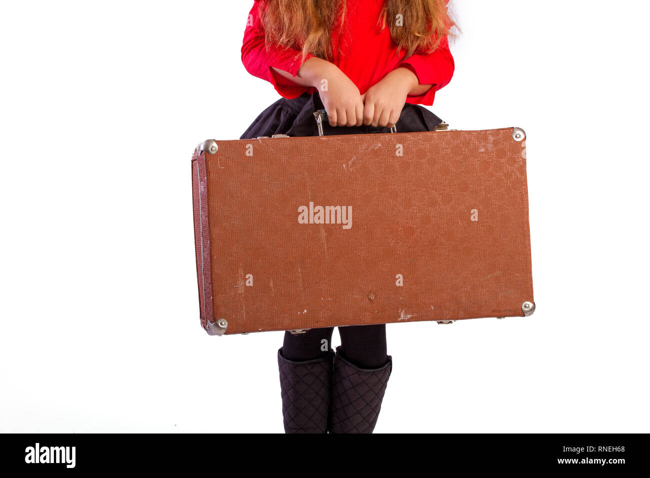 girl with suitcase Stock Photo Alamy