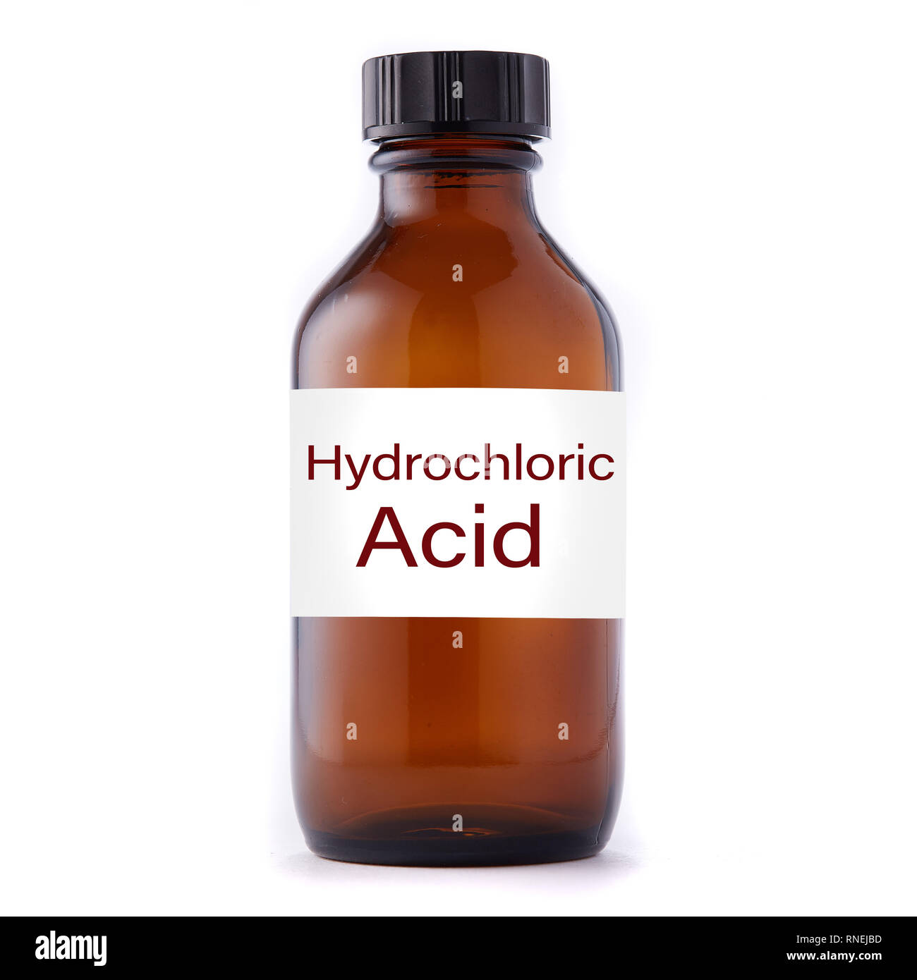 Hydrochloric acid bottle Stock Photo