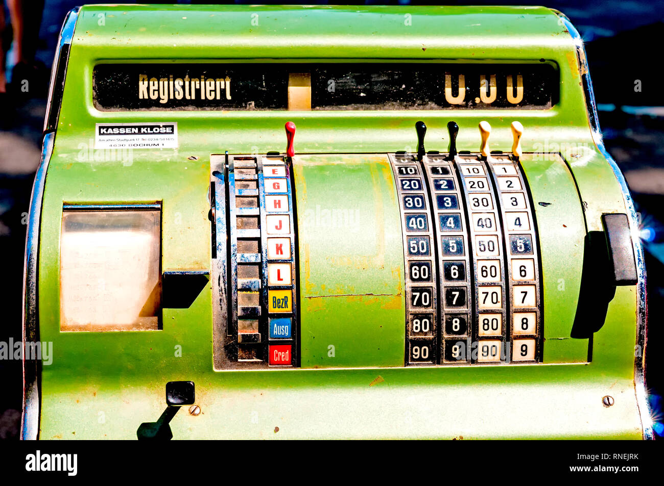Old german  cash register; alte registrierkasse Stock Photo