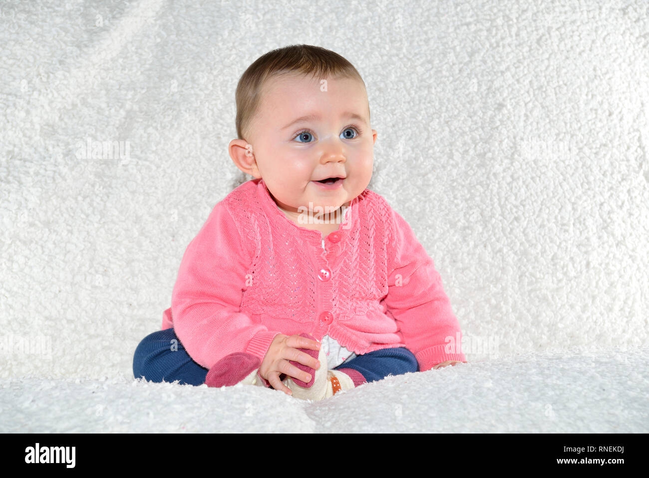 7 month old baby girl Stock Photo