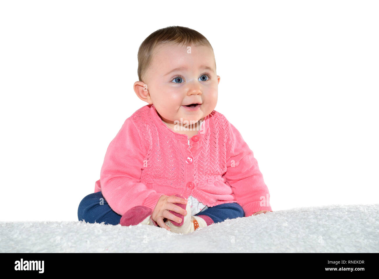 7 month old baby girl Stock Photo