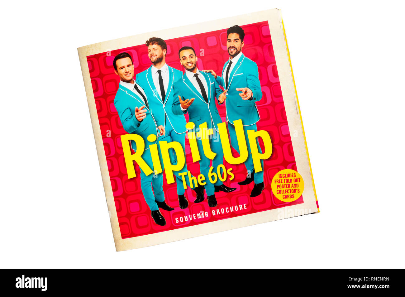 Souvenir Brochure for the 2019 production of Rip it Up The 60s at the Garrick Theatre.  Featuring dance and music from the 1960s. Stock Photo