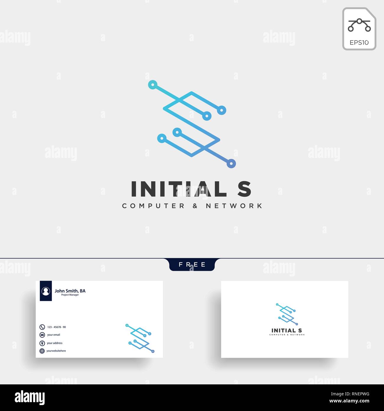 letter S digital network creative logo template vector illustration ...