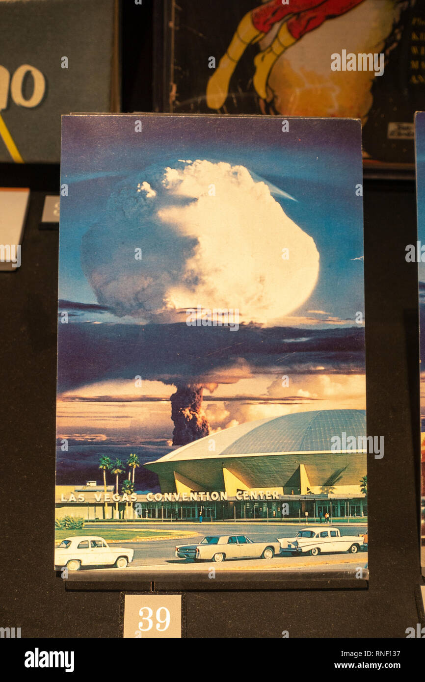 Las Vegas postcard featuring the Convention Center with a mushroom