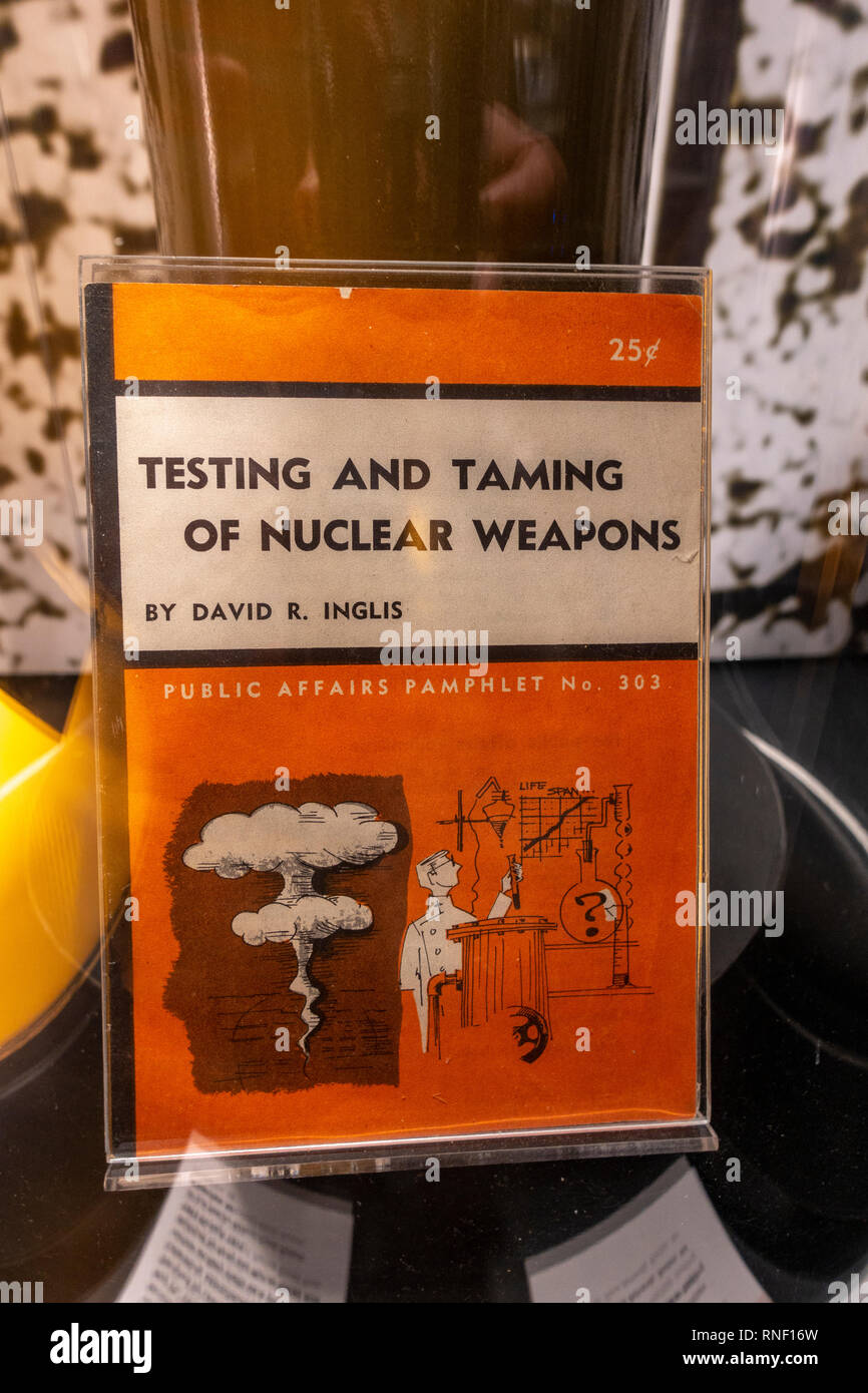 'Testing and Taming of Nuclear Weapons' public affairs pamphlet from 1960, Nevada, United States. Stock Photo