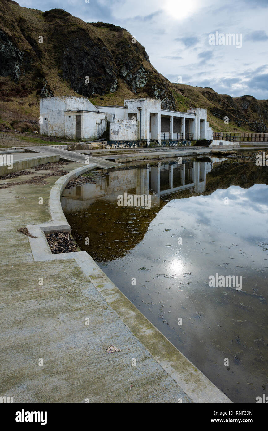 Tarlair Swimming Pool, long since abandoned, now lying empty and