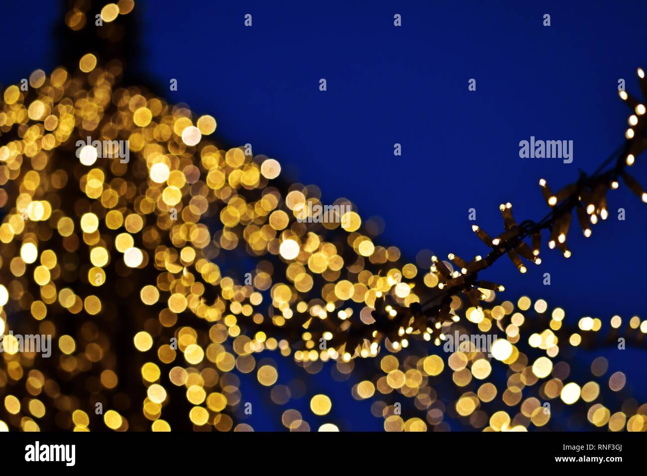 Christmas lights in the evening Stock Photo