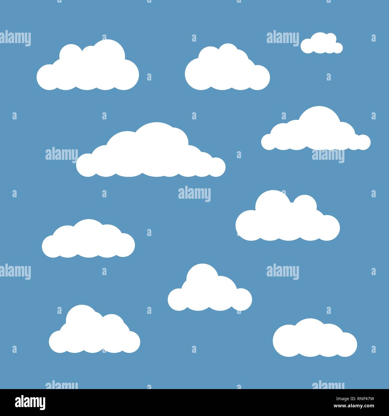 Vector clouds set isolated on blue sky background Stock Vector Image ...