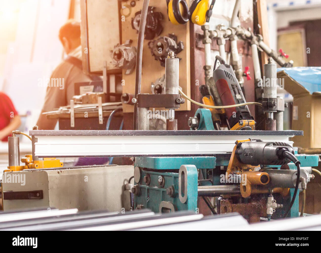 Production of PVC windows, a machine for drilling holes in the frame