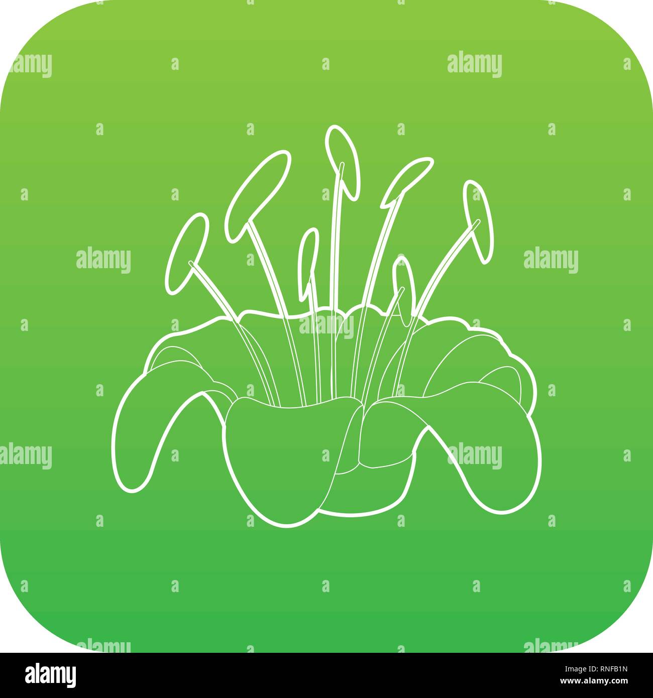 Beautiful flower icon green vector Stock Vector Image & Art - Alamy