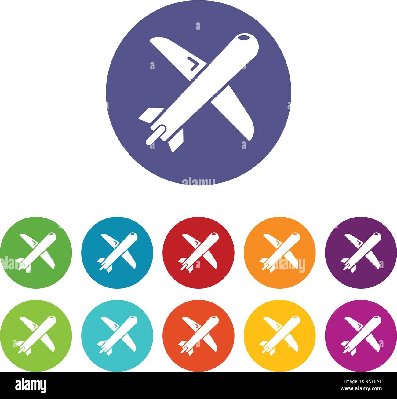 Plane icons set vector color Stock Vector Image & Art - Alamy