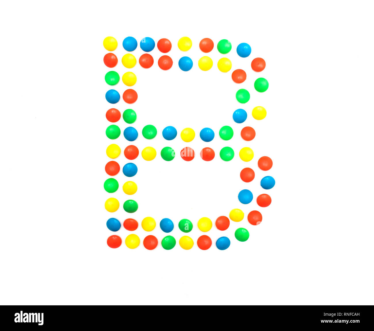 Multicolored alphabet from children's mosaic letter B, ABC Stock Photo