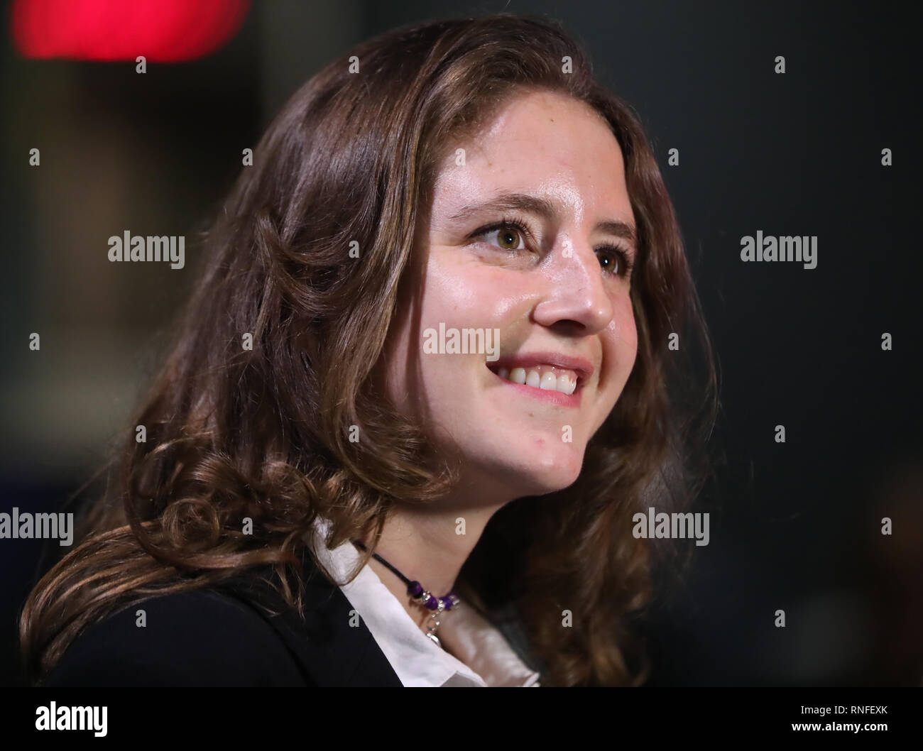 Louisa Harland arrives at the Omniplex Cinema in Londonderry for the Derry Girls premiere ahead of the broadcast of the second series on Channel 4. Stock Photo