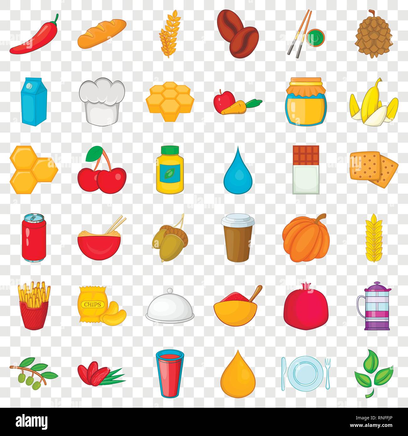 Half vegetarian icons set, cartoon style Stock Vector Image & Art - Alamy