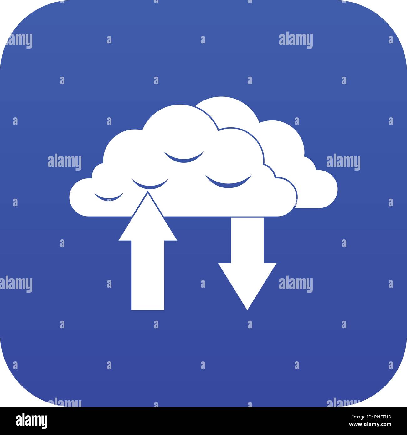 Clouds with arrows icon digital blue Stock Vector Image & Art - Alamy