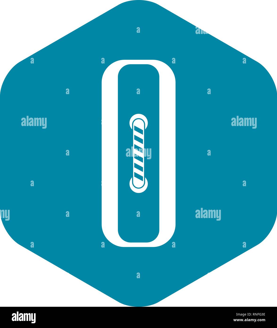 Sewn rectangular button icon, simple style Stock Vector