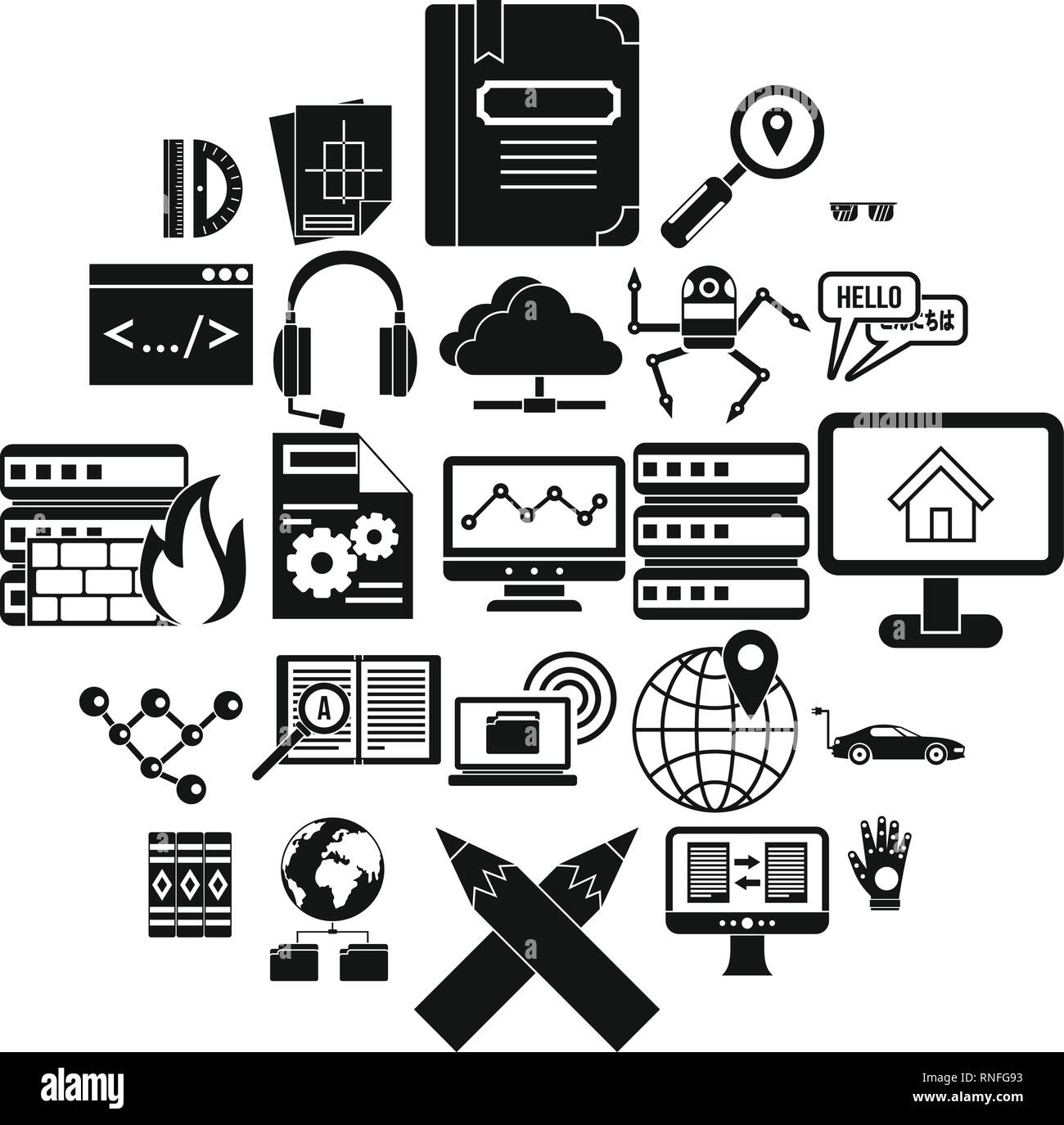 Things to study icons set, simple style Stock Vector Image & Art - Alamy