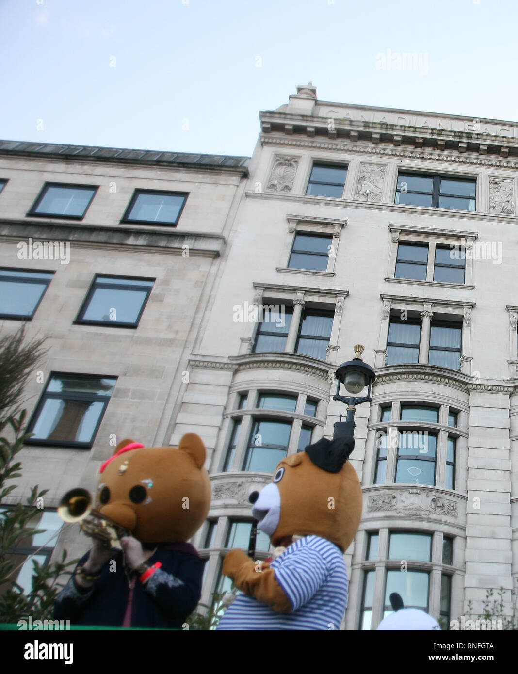 England, London, Westminster, Piccadilly,  New Year's Day Parade, Teddy Bear Floats. Stock Photo
