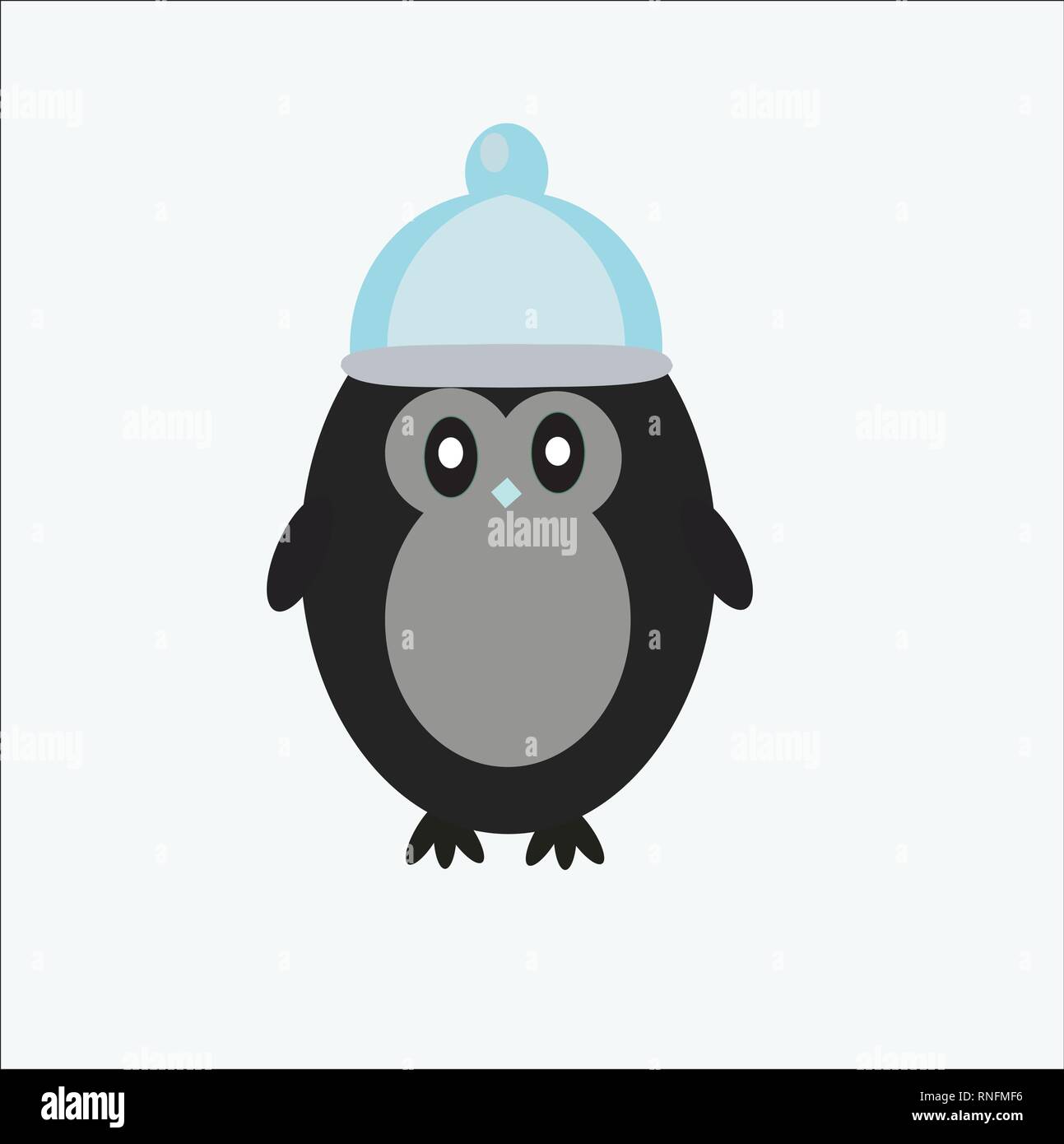cartoon penguin in blue hat Stock Vector