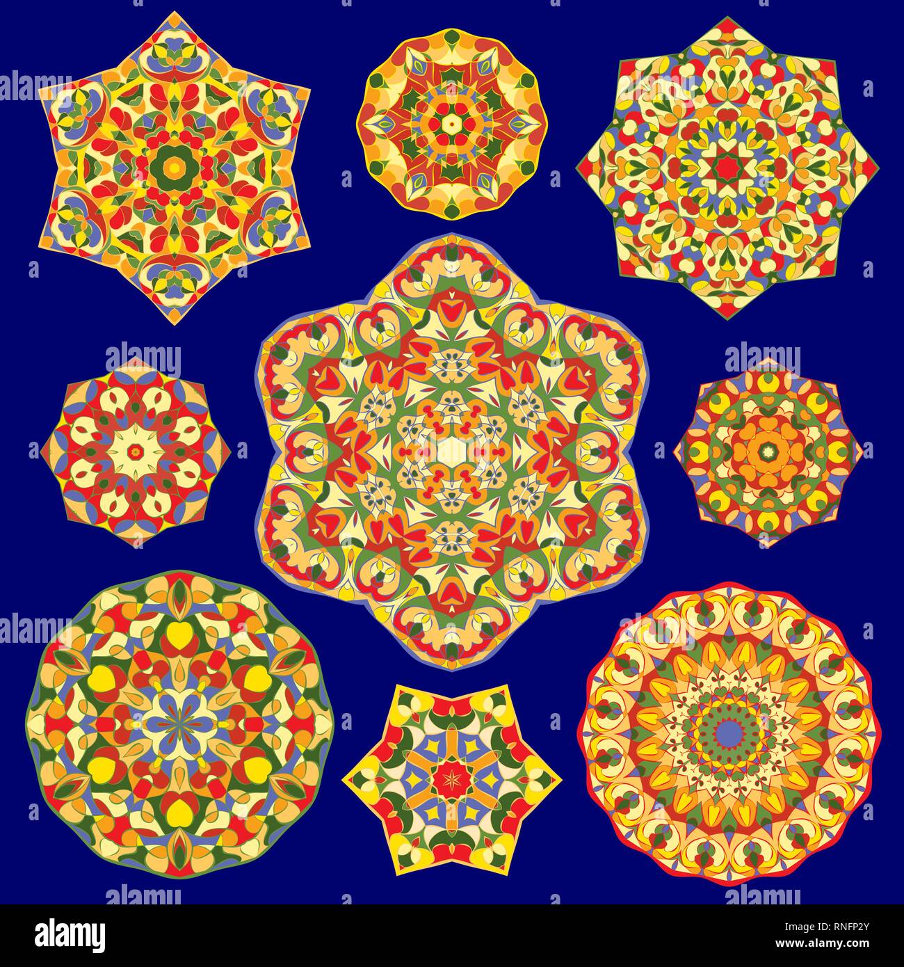 Mandalas set pattern hi-res stock photography and images - Alamy