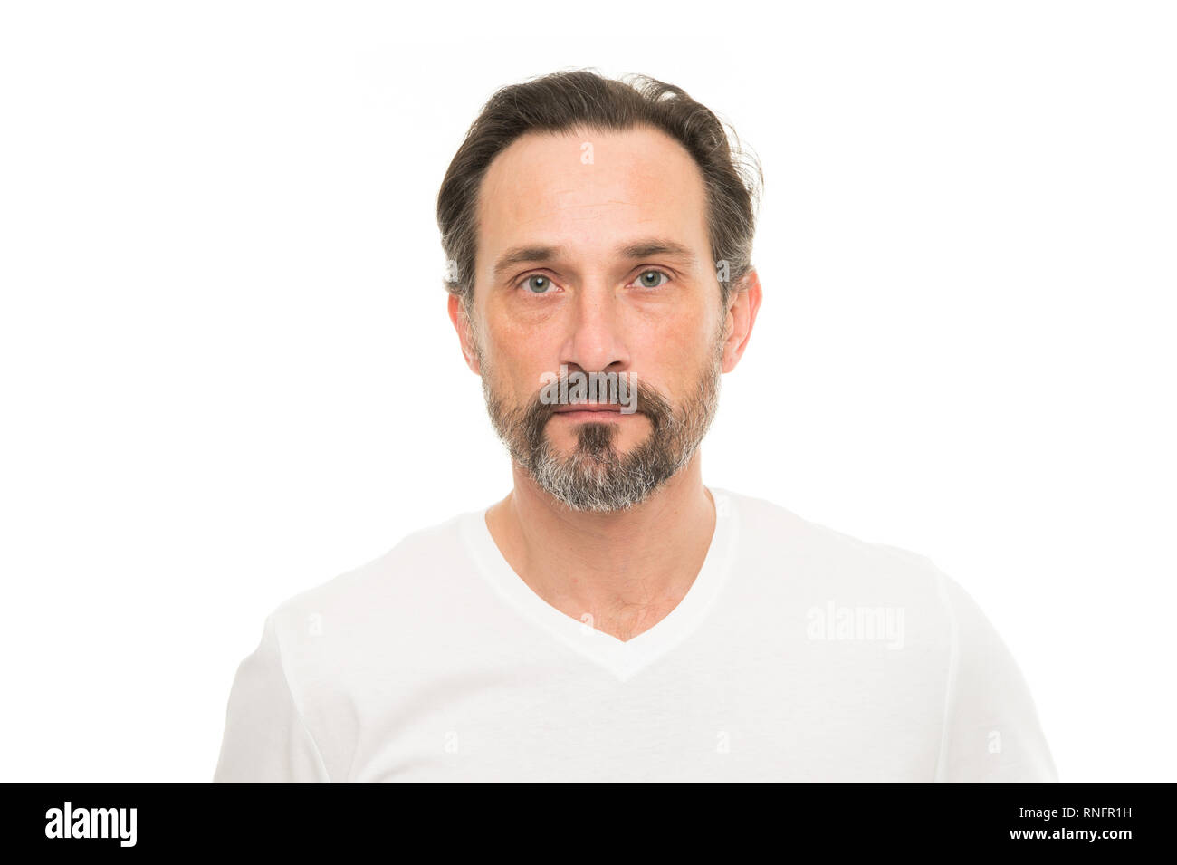 Man Bearded Guy With Mustache White Background Facial Hair