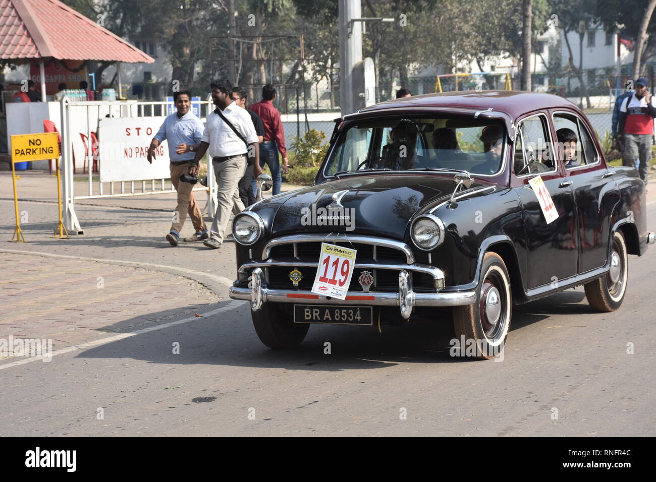 1958 Hindustan Ambassador Mark 1 car with 1500 cc engine. BR A 8534 India. Stock Photo
