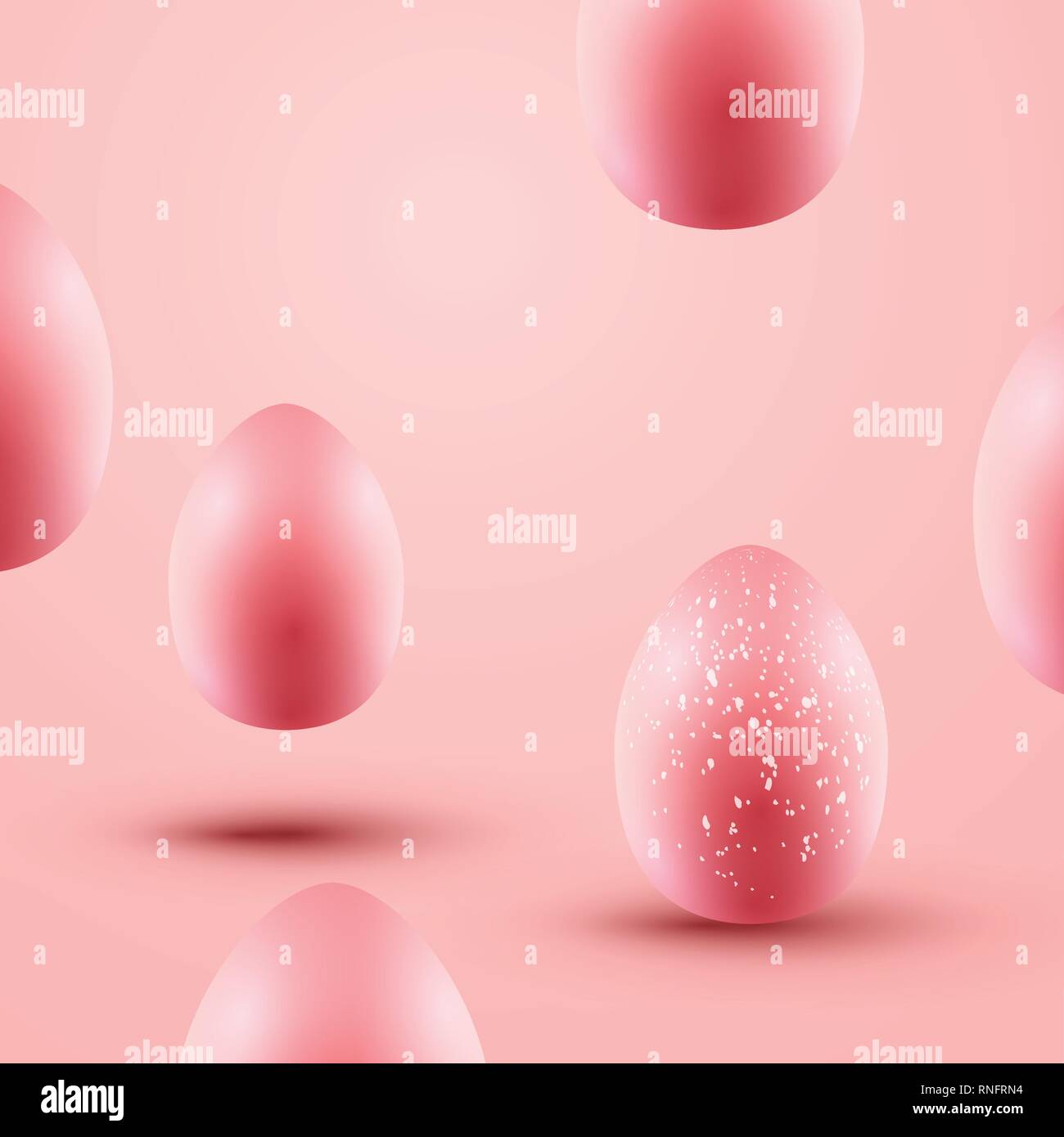 Pink floating chocolate Easter eggs background. Vector illustration. Stock Vector