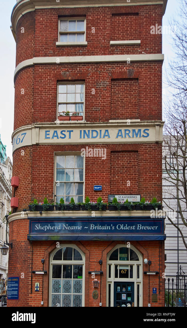 LONDON THE EAST INDIA ARMS PUBLIC HOUSE NEAR FENCHURCH STREET STATION Stock Photo
