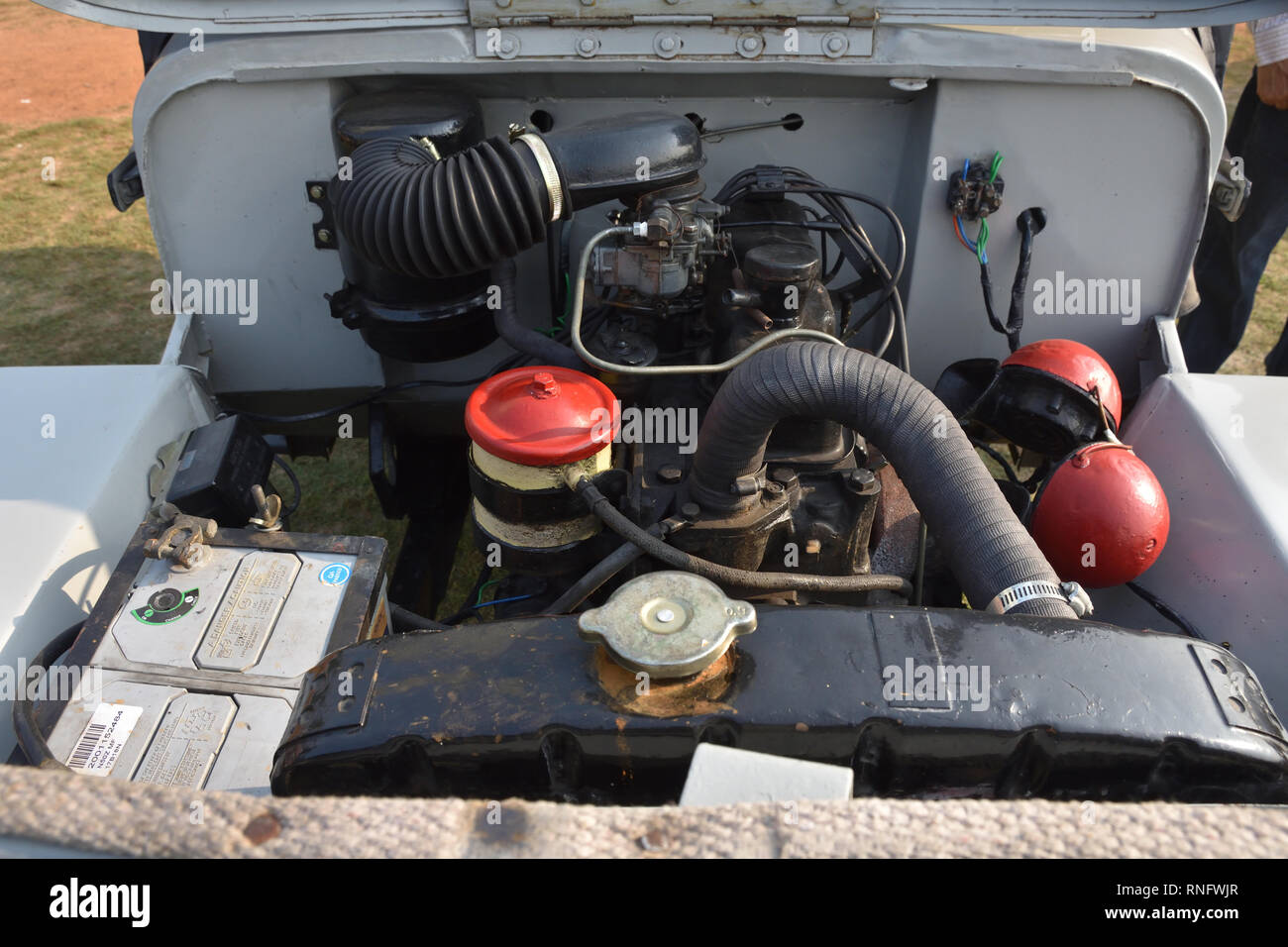 1959 Willys Jeep engine with 1560 cc and 4 cylinder engine. WBC 4858 India  Stock Photo - Alamy