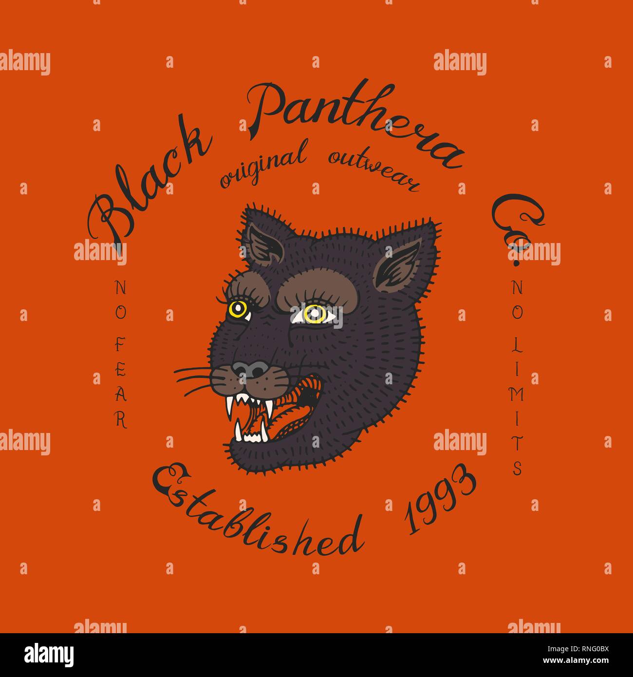 Puma Or Panther Logo For Vintage T Shirt Face Or Head Of Wild