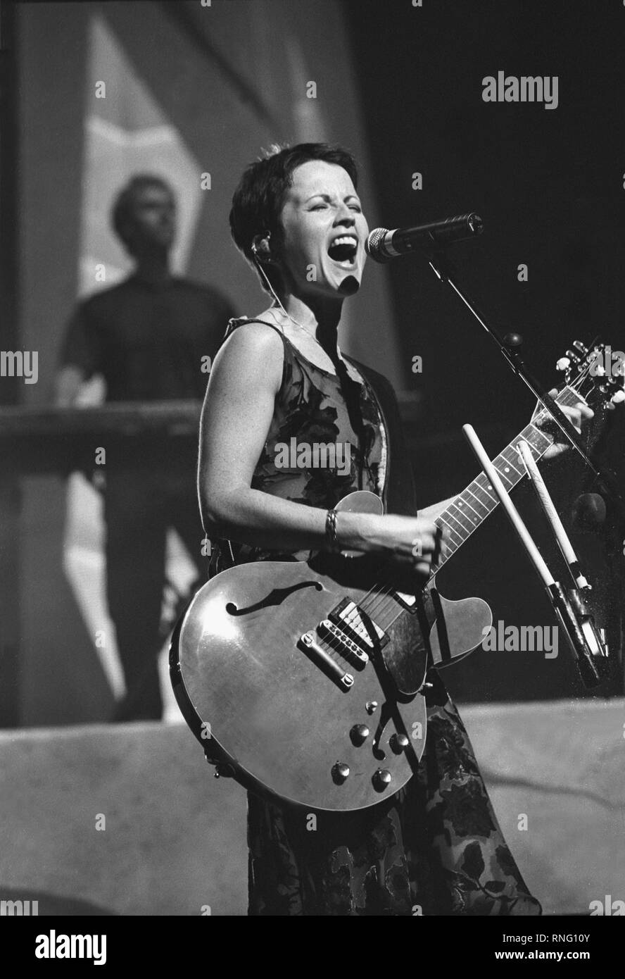 Cranberries Vocalist Dolores O Riordan Is Shown Performing On Stage During A Live Concert Appearance Stock Photo Alamy