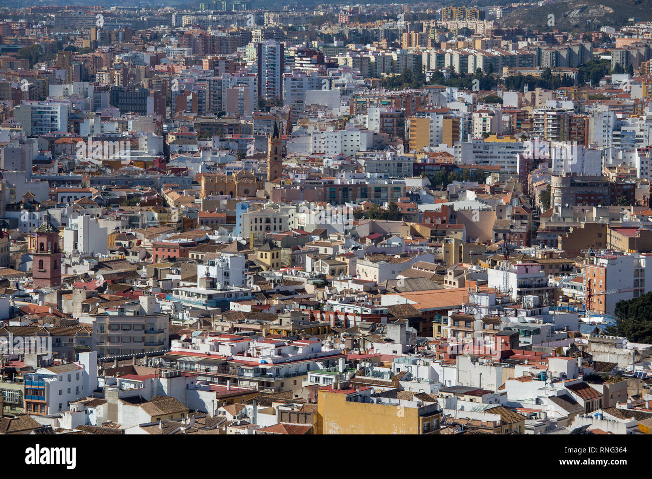 Urban citsyscape of Malaga in Andalucia Southern Spain Stock Photo