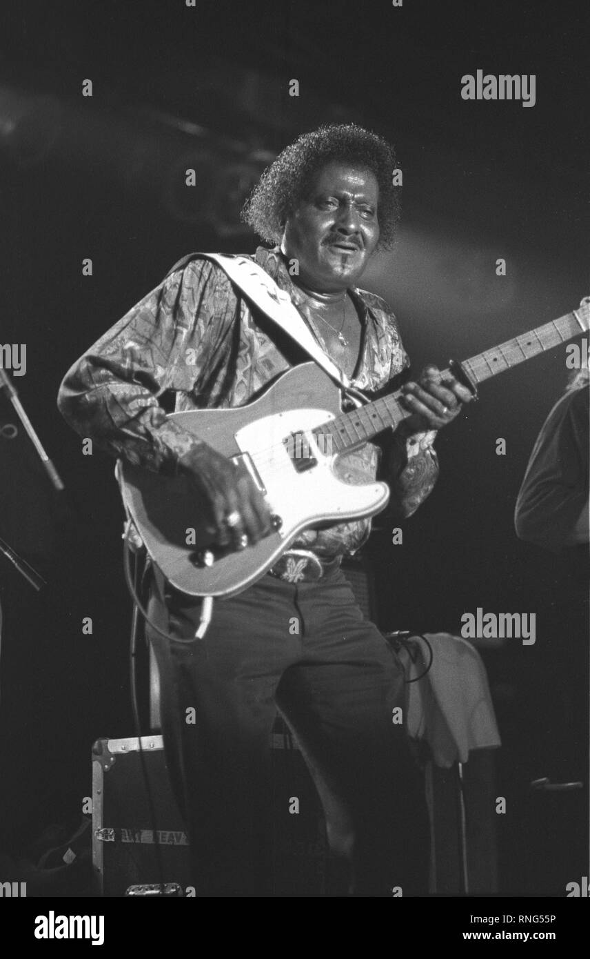 Musician Albert Collins Is Shown Playing His Guitar During A live musician-albert-collins-is-shown-playing-his-guitar-during-a-live
