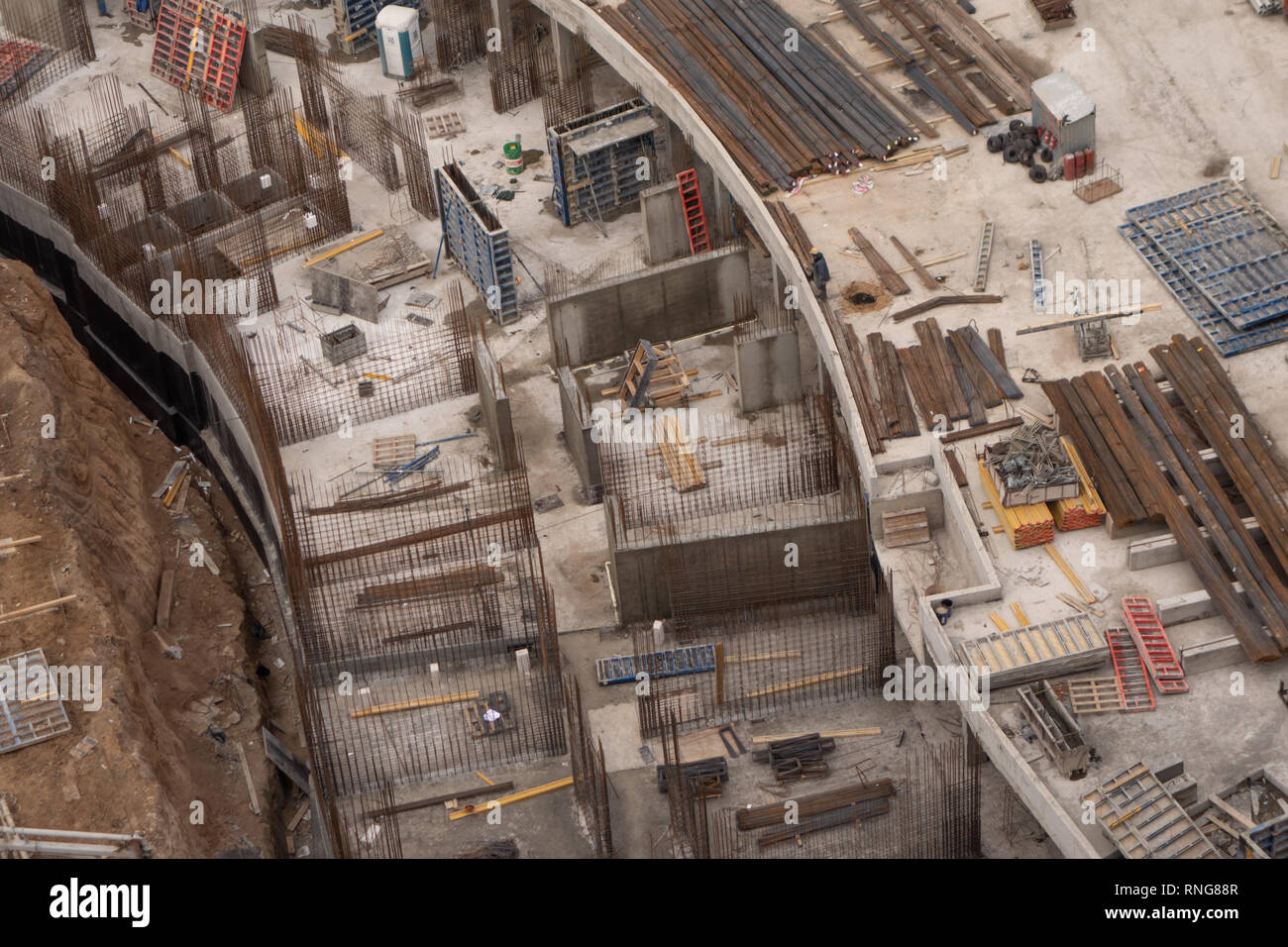 Building Rye Coast Construction site of a high-rise residential building on the seashore ...