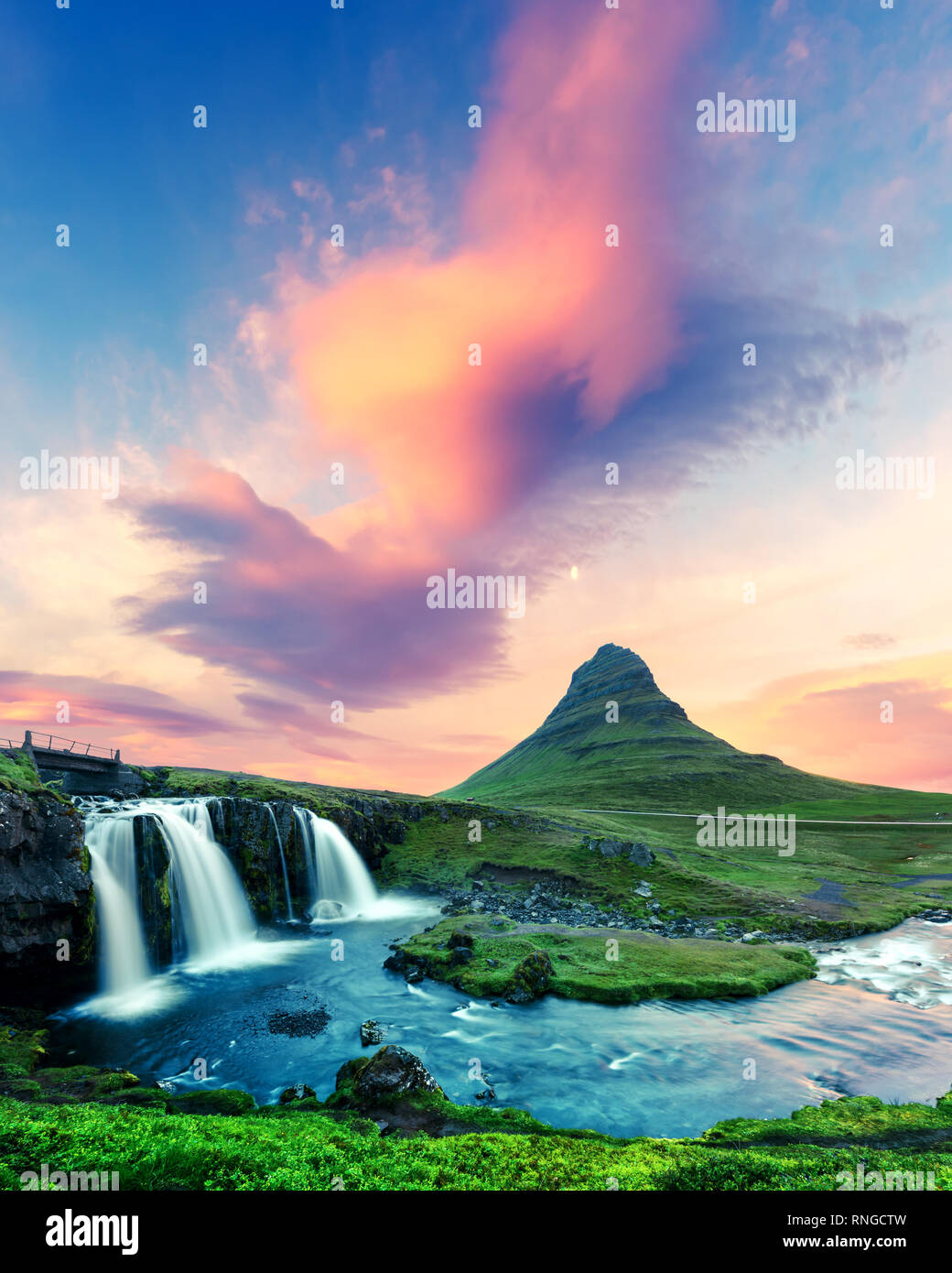Iceland kirkjufell summer landmark hires stock photography and images