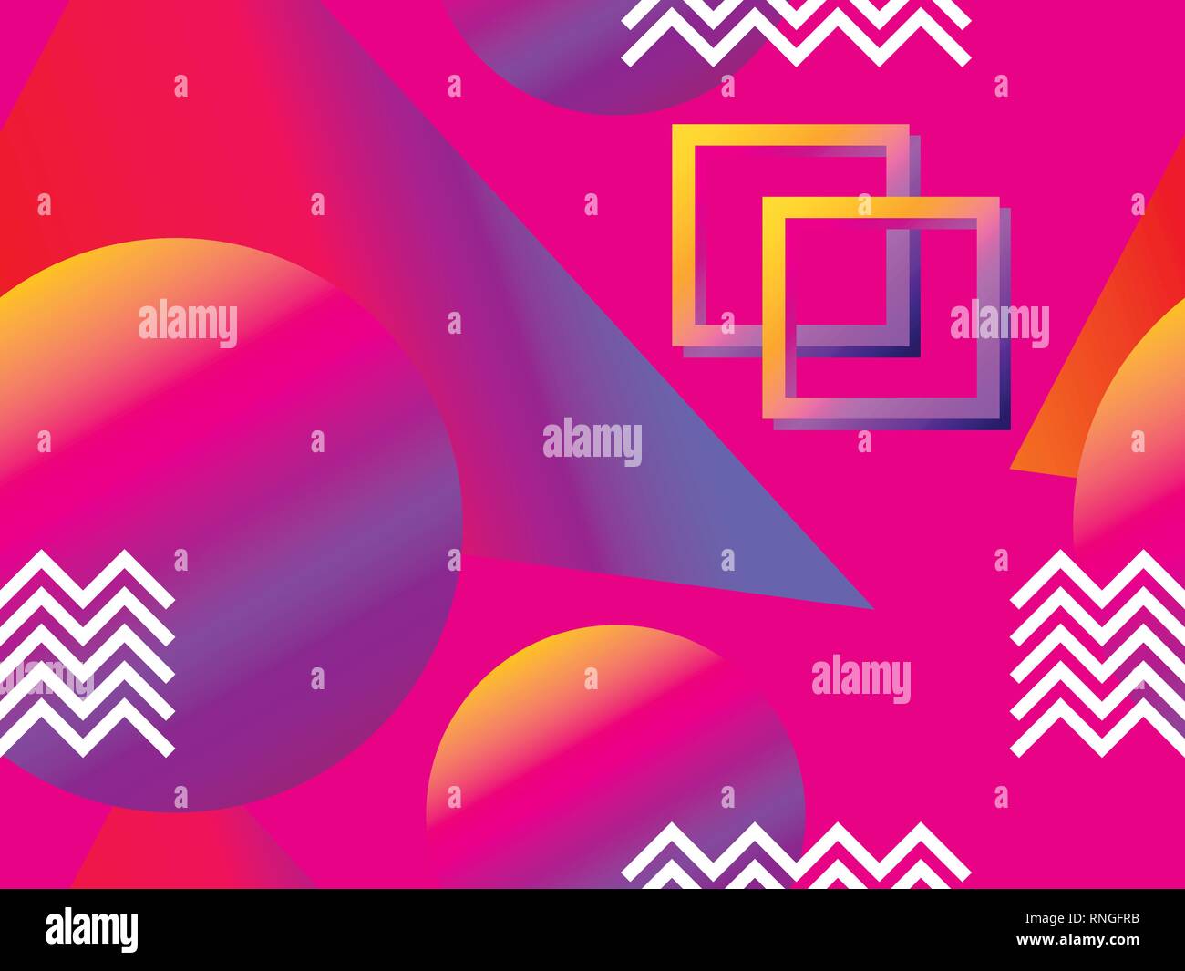 Seamless pattern with geometric objects in the memphis style of the 80s ...